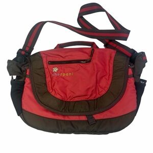 Sherpani Red and Brown Crossbody Messenger Bag